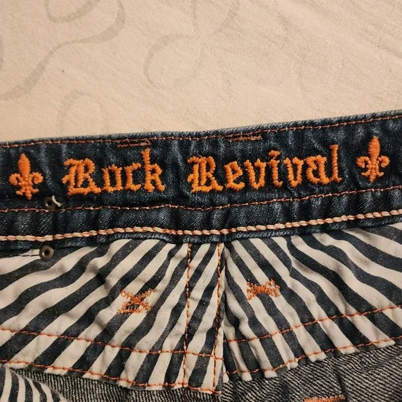 Rock Revival Emilie Easy Shorts 28 Y2K Western Cowgirl Embroidered Denim Glam - Picture 11 of 16